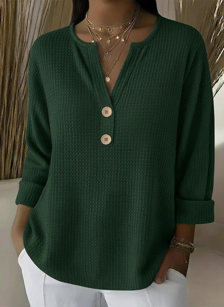 Lucia | Playera Henley texturizada con botones