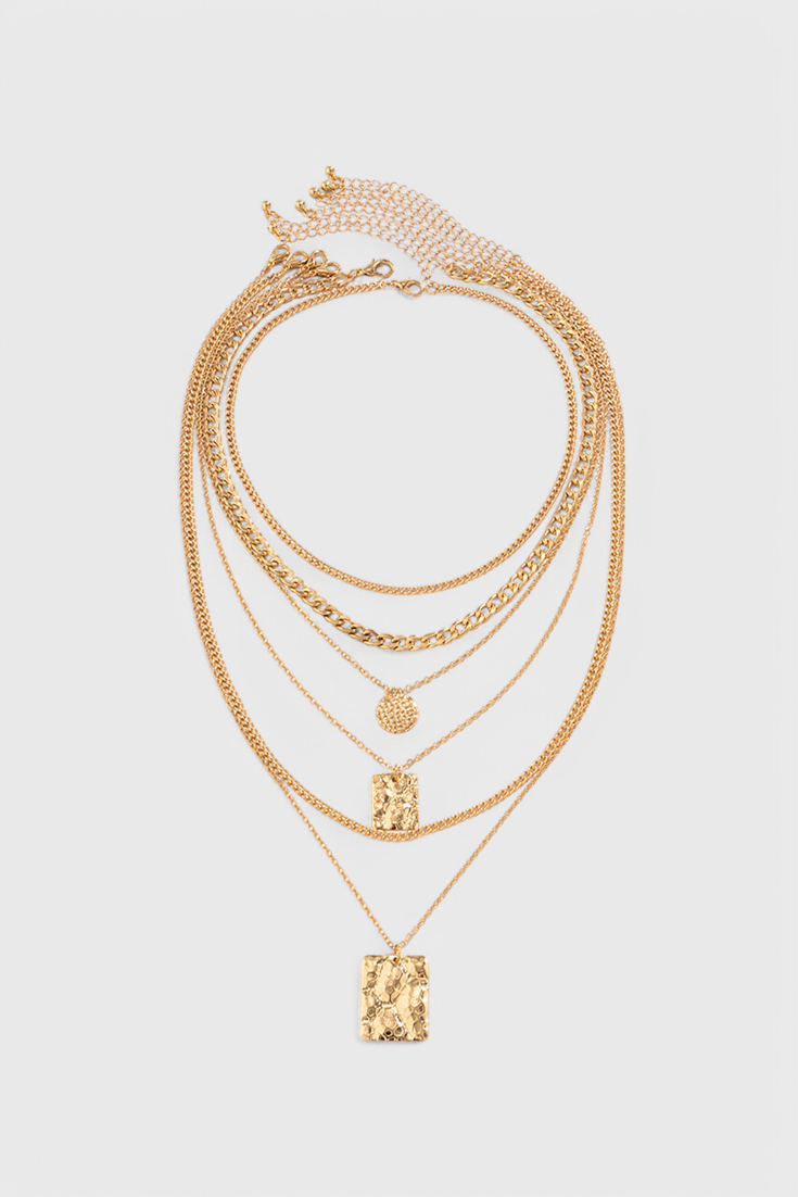 Della | Collar con colgante geométrico de cadena metálica