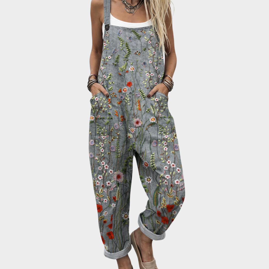 Martina | Overol largo con flores silvestres