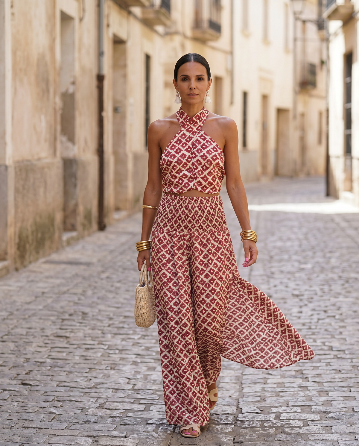 Casandra | Conjunto de dos piezas con cuello halter