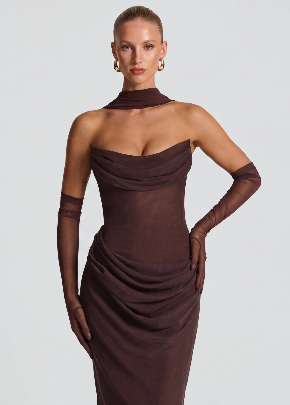 Emilia | Vestido largo drapeado