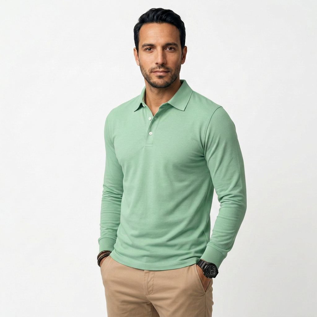 Daniel | Polo clásico de manga larga, corte slim fit