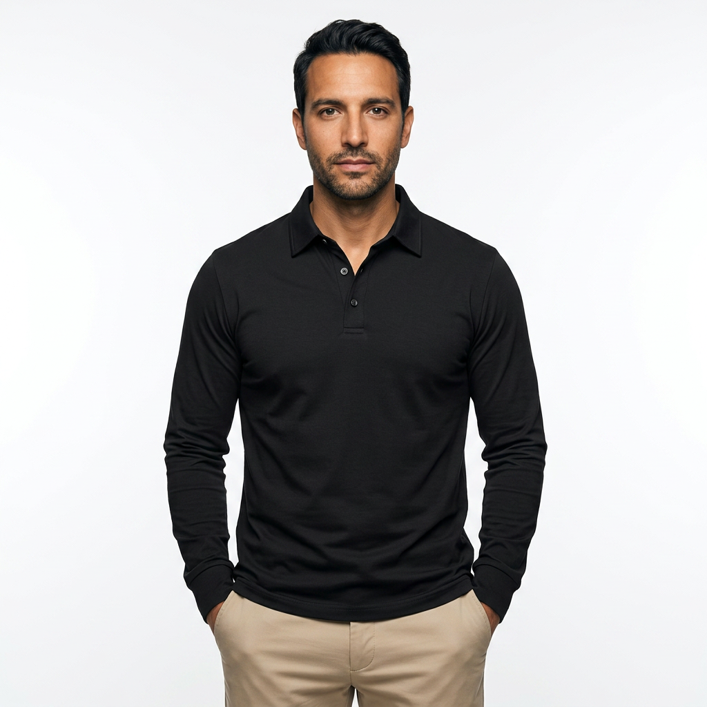 Daniel | Polo clásico de manga larga, corte slim fit