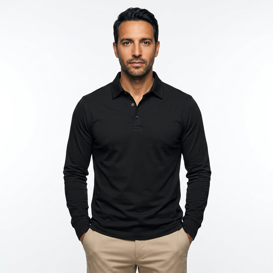 Daniel | Polo clásico de manga larga, corte slim fit