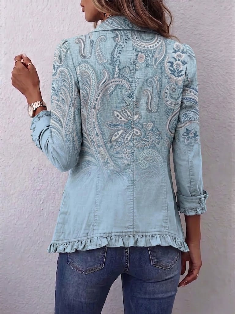Remedios | Chamarra vintage de cachemira con volantes