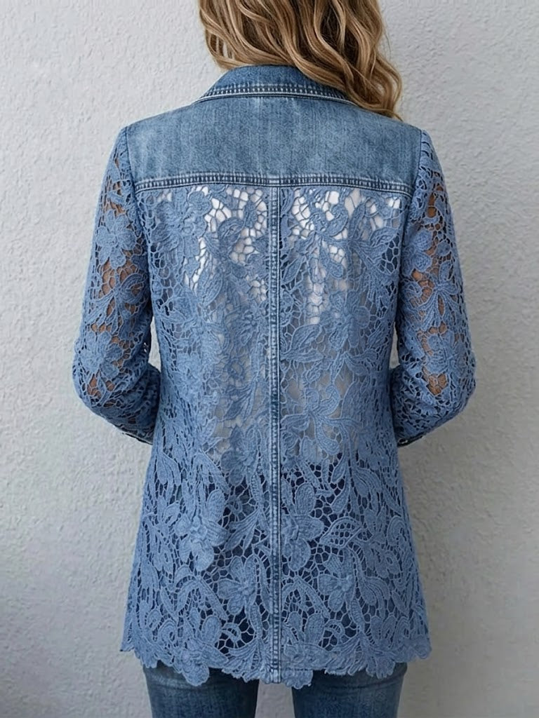 Susana | Chamarra de mezclilla con encaje floral