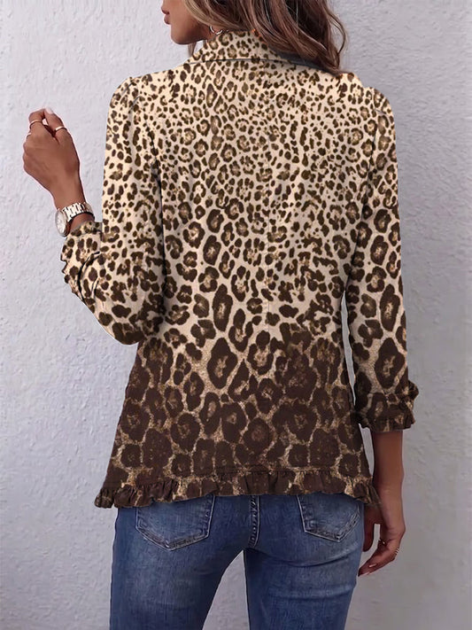 Nazaret | Chamarra de leopardo con volantes