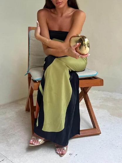 Karla | Vestido largo estampado con hombros descubiertos
