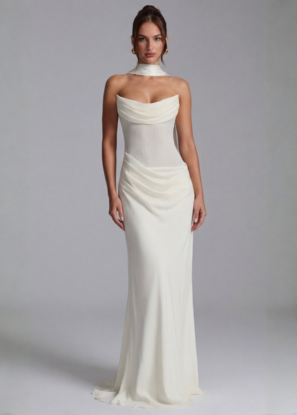 Lily | Vestido largo drapeado