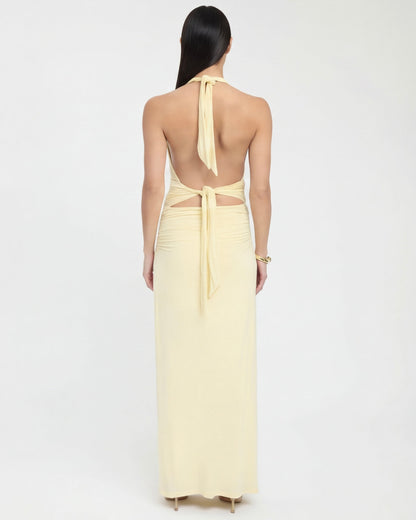 María | Vestido maxi con cuello halter