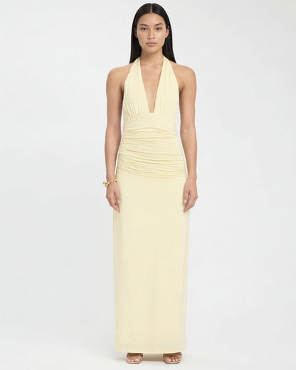 María | Vestido maxi con cuello halter