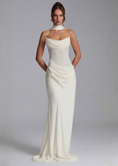 Lily | Vestido largo drapeado