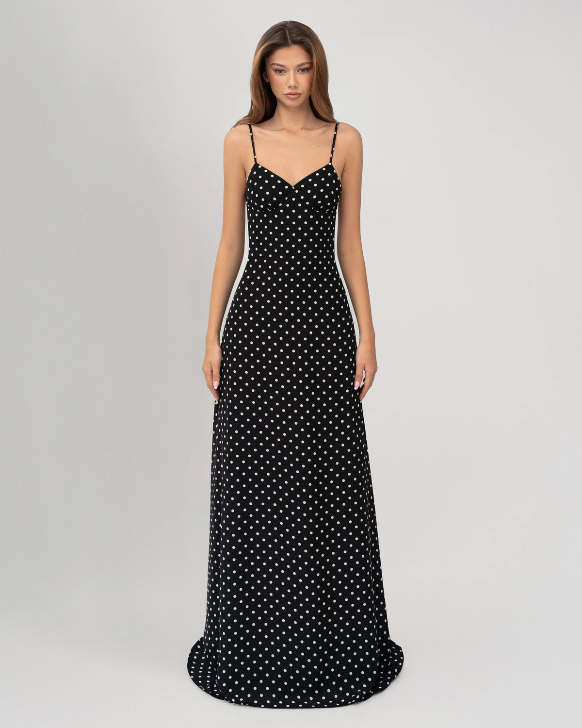 Blanca | Vestido maxi de lunares
