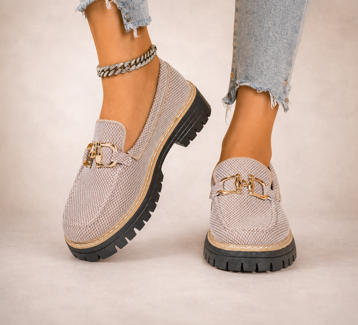 Victoria | Mocasines de malla transpirable con suelas gruesas y acolchadas