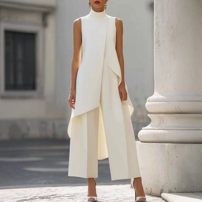 Amalia | Jumpsuit sin mangas con drapeado asimétrico