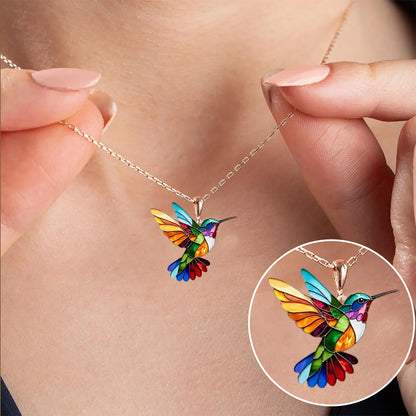 Adele | Elegante collar de colibrí multicolor