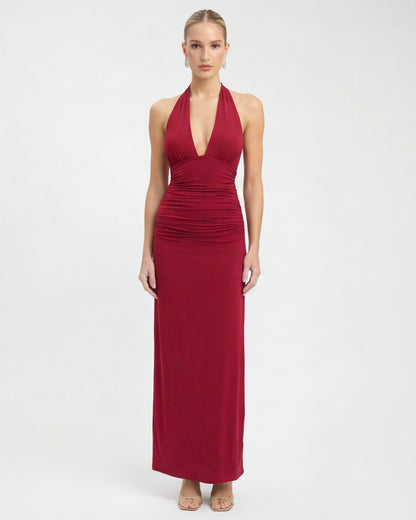 María | Vestido maxi con cuello halter