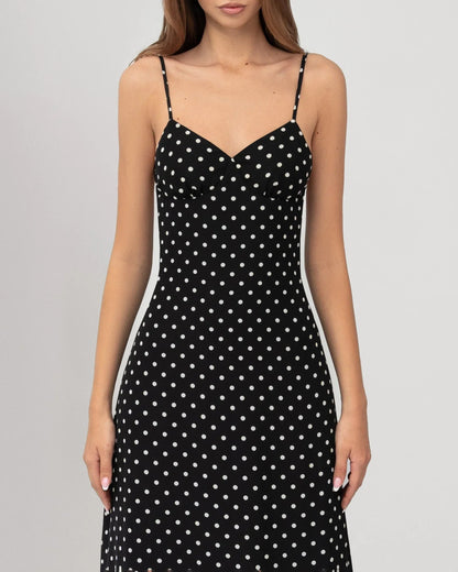 Blanca | Vestido maxi de lunares