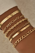 Alba | Set de 6 pulseras de cadena cubana