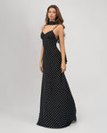 Blanca | Vestido maxi de lunares
