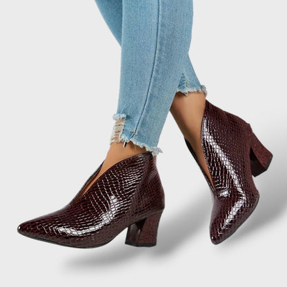 Vivianne | Botines texturizados con tacón medio