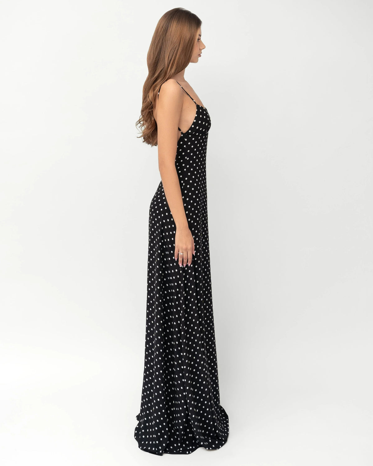 Blanca | Vestido maxi de lunares
