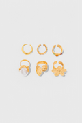 Marcella | Anillo abierto de perla con forma de flor líquida