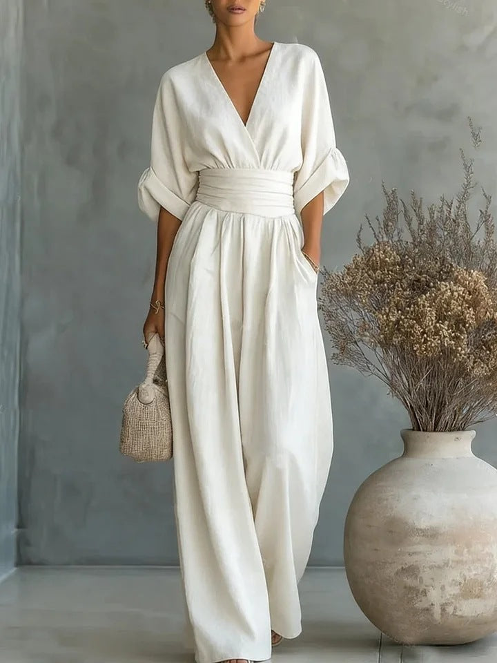 Josefina | Jumpsuit con escote en V y pantalón ancho