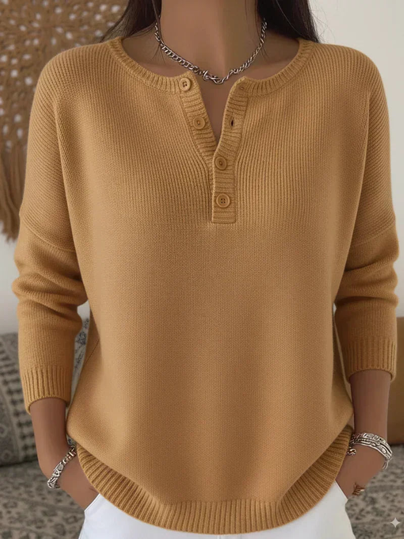 Ema | Suéter de punto con botones estilo Henley