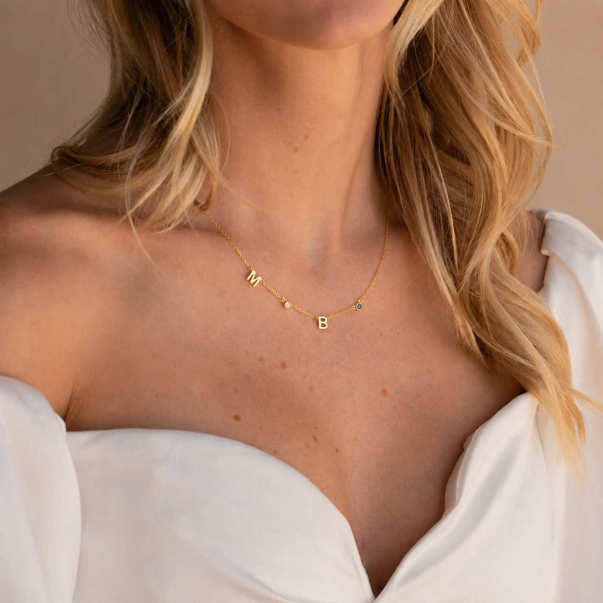 Amanda | Collar con inicial, piedra de nacimiento y signo zodiacal