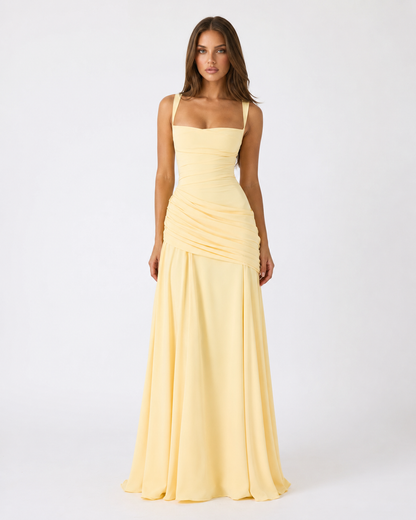Atenea | Vestido largo con escote cuadrado