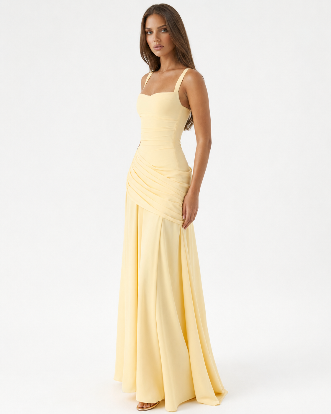 Atenea | Vestido largo con escote cuadrado