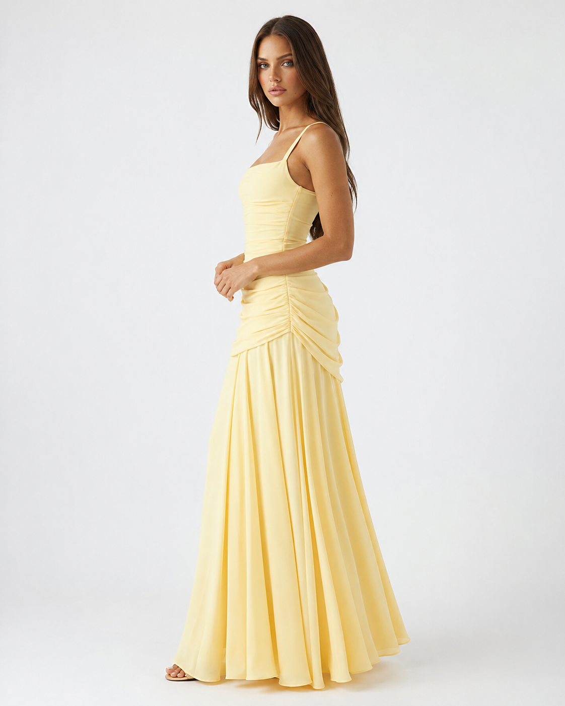 Atenea | Vestido largo con escote cuadrado