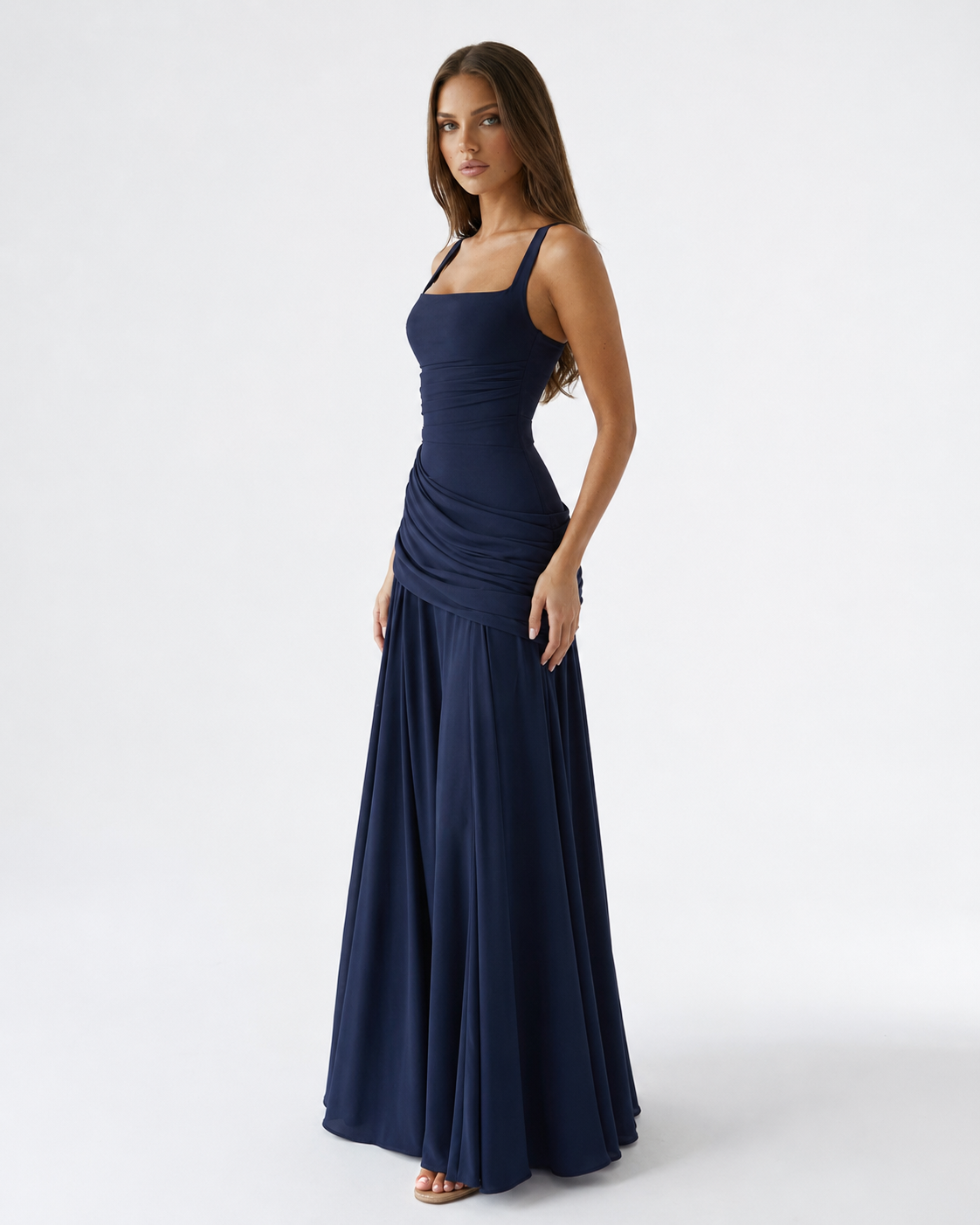 Atenea | Vestido largo con escote cuadrado