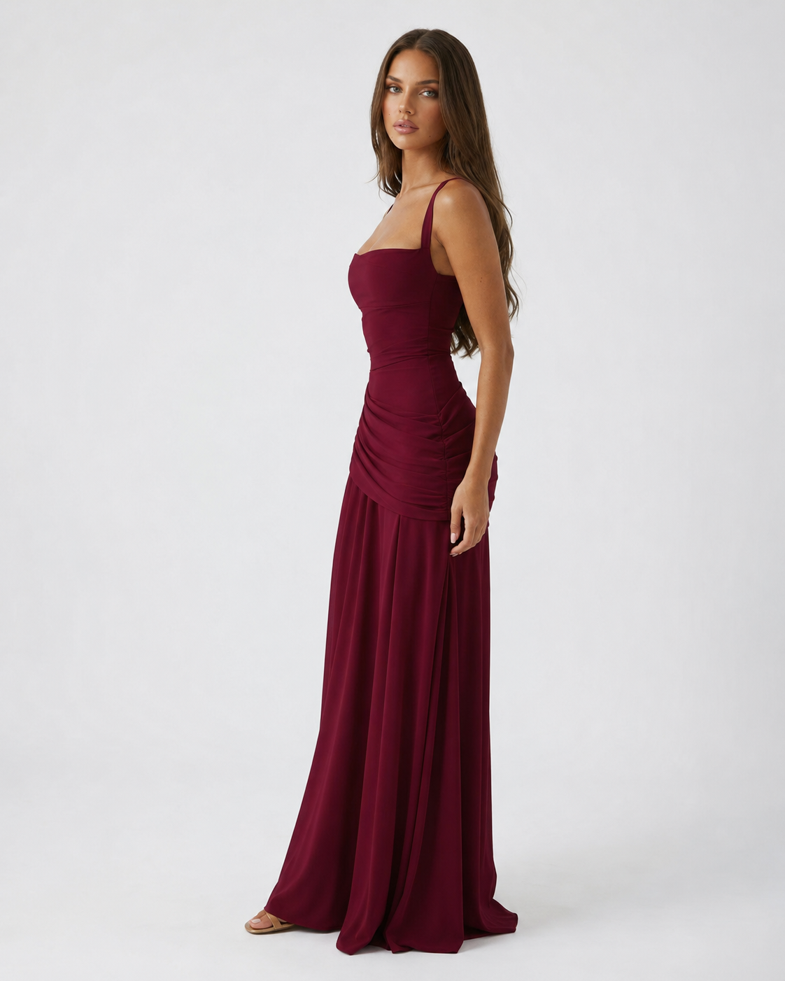 Atenea | Vestido largo con escote cuadrado