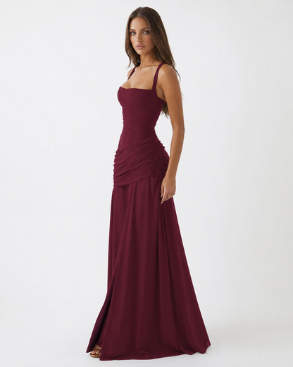 Atenea | Vestido largo con escote cuadrado