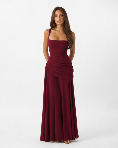 Atenea | Vestido largo con escote cuadrado