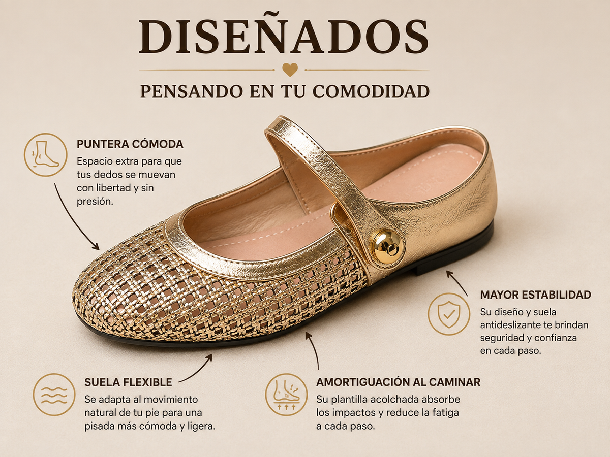 Alba | Bailarinas cómodas de punta redonda