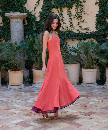 Macarena | Vestido de gasa bicolor