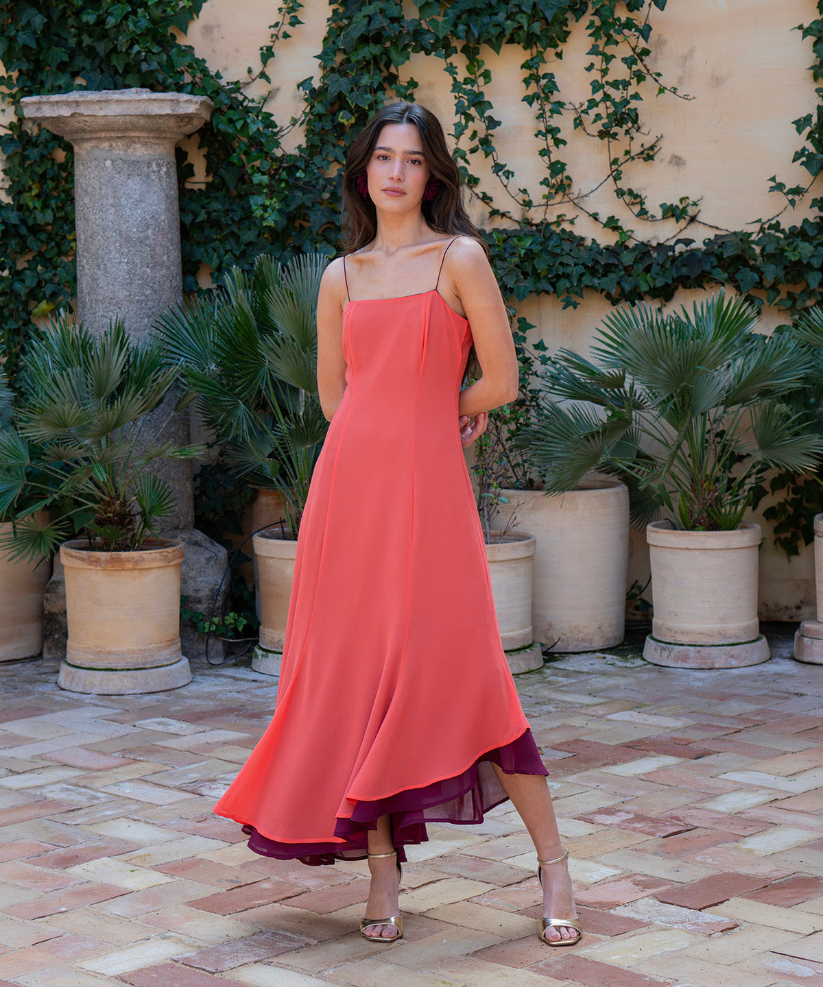 Macarena | Vestido de gasa bicolor