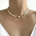 Yasmin | Collar griego de oro con perla