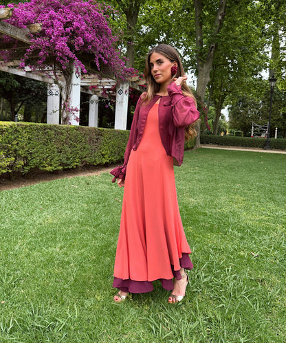 Macarena | Vestido de gasa bicolor