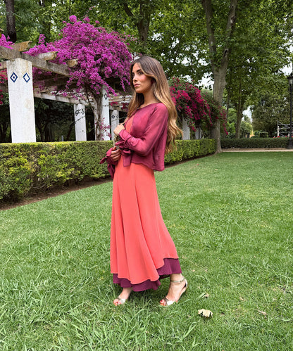 Macarena | Vestido de gasa bicolor