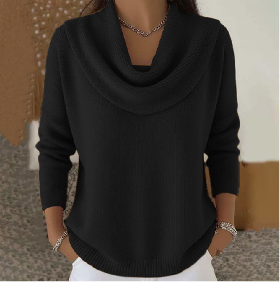 Coral | Suéter con cuello drapeado