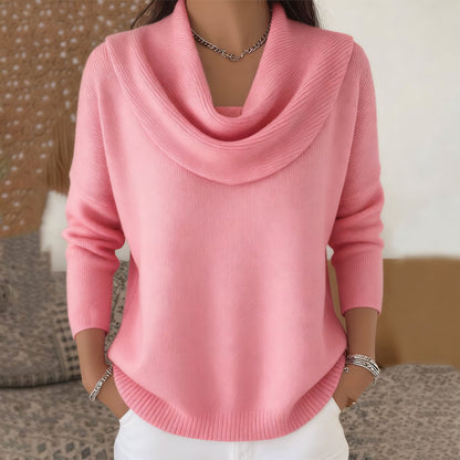 Coral | Suéter con cuello drapeado