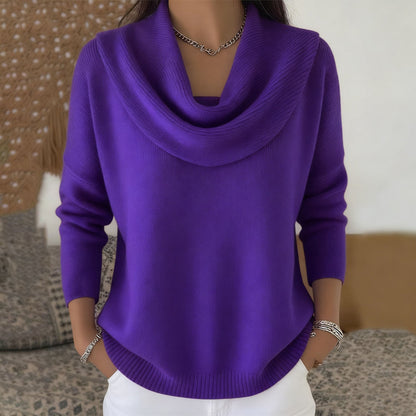 Coral | Suéter con cuello drapeado