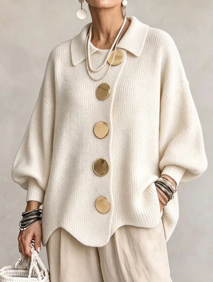 Sara | Cárdigan oversize con botones dorados