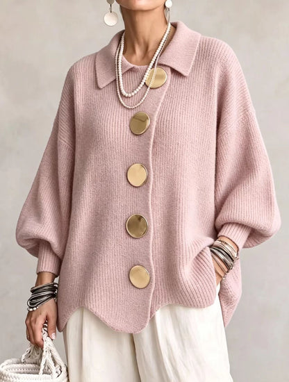 Sara | Cárdigan oversize con botones dorados