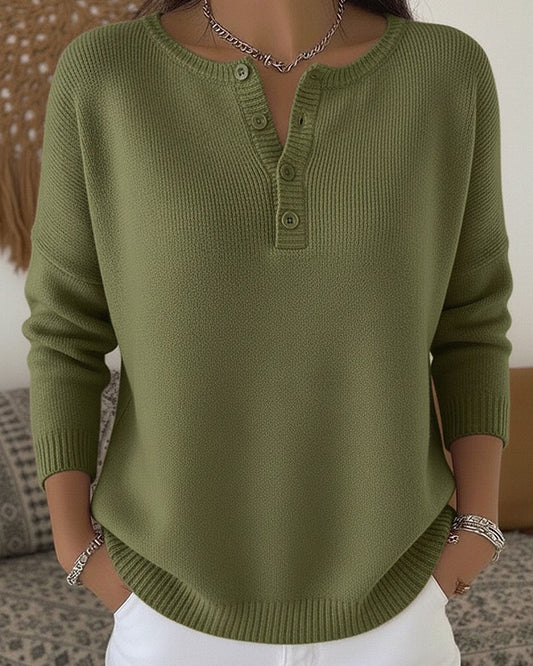 Ema | Suéter de punto con botones estilo Henley
