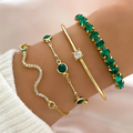 Patrizia | Conjunto de pulseras vintage con zirconia verde